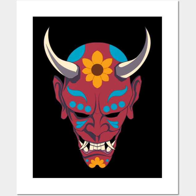 Hannya Mask / Sugar Skull Wall Art by ivxn